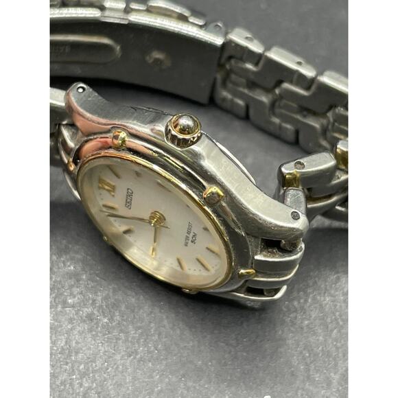 Vintage 1998 Women\'s Seiko Quartz Watch 7N82-0599 Date Indicator Two Tone 5BAR main image 6